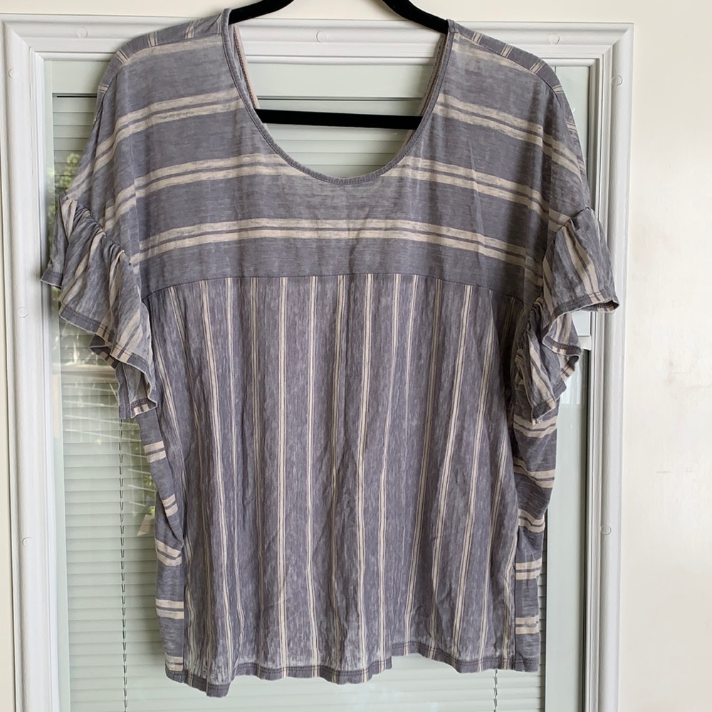 Lucky Brand Ruffle Sleeve Top